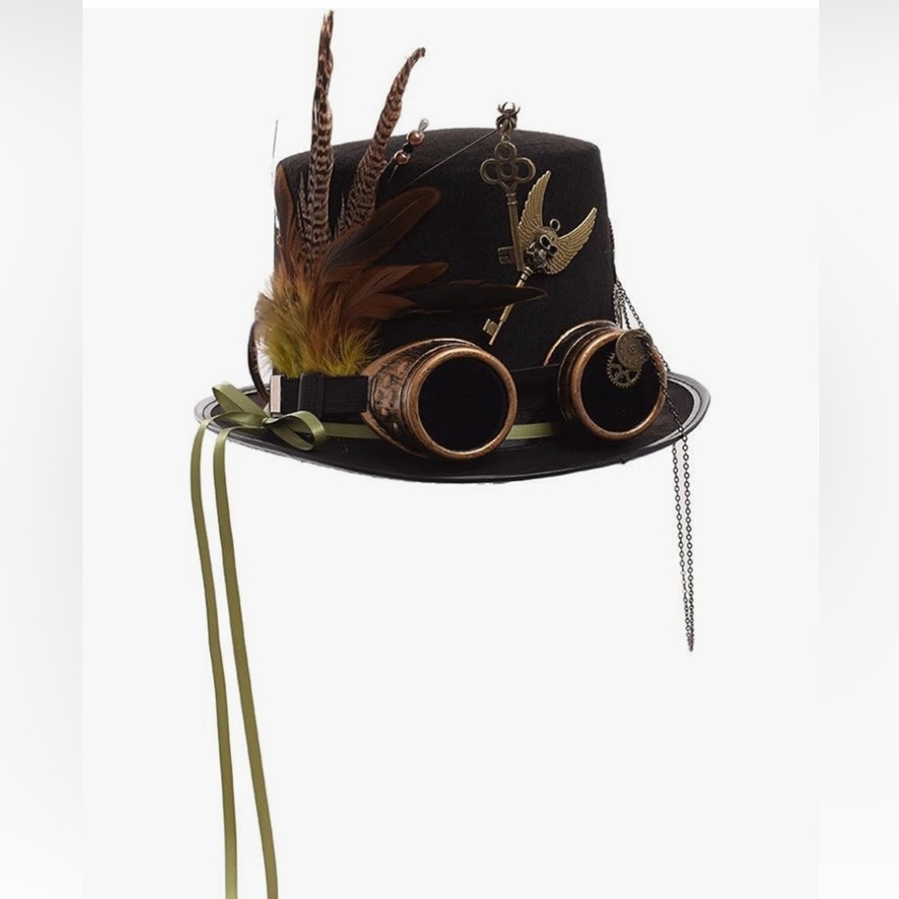 Unisex Steampunk Top Hat with Goggles